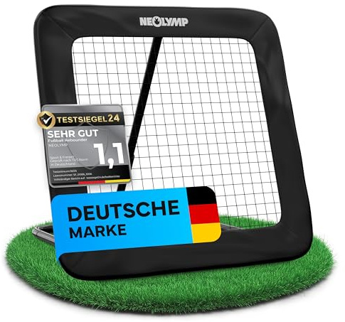 NEOLYMP Rebounder für Fußball – Stufenlos verstellbar für intensives Training, robuster Metallrahmen – Ideal für Kinder, Jugendliche & Vereine – Fußball Trainingszubehör (100 x 100 cm)