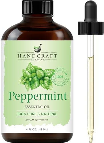 Handcraft Blends Peppermint Essential Oil - Huge 118 ml - 100% Pure and Natural - Premium Grade with Glass Dropper