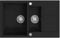 vidaXL Fregadero Cocina 2 Senos Negro Granito Fregadero Lavabo Caño Lavaplatos