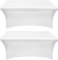 Utopia Kitchen Spandex Tischdecke 2 Pack [6FT, Weiß] Enge, Passgenaue, Waschbar und Faltenfrei Tischdecke Outdoor für Veranstaltung, Hochzeit, Bankett & Partys [183Lx76Wx76H] cm
