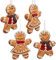 SIKORA BS695 Lebkuchen Männchen Christbaumschmuck Figur Weihnachtsbaum Anhänger 4er Set