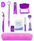 HRASY Tragbares Kieferorthopädisches Mundpflege-Set für Zahnspangen, Interdentalbürste, Zahnseide, Zahnseide, Reinigungsset (lila)