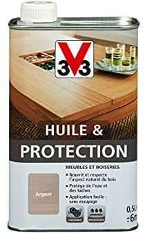 V33 V33 Huile et Protection pour Meubles et Boiseries, Argent, 0,5 L
