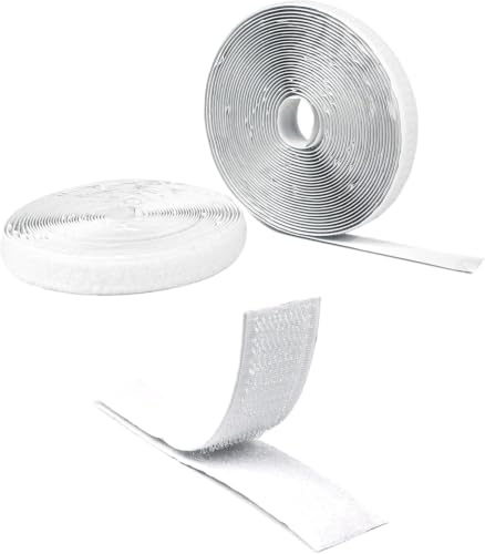 LEO's - 3m x 20mm Klettband selbstklebend extra stark doppelseitig (Flauschband weiß) - Selbstklebende Klettbänder Hakenband Klebepads Klett Band Klettverschlussband beidseitig in Industriequalität