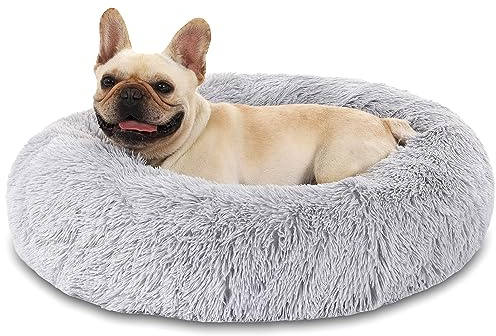 Hundebett Katzenbett Flauschig Doughnut Kuscheliges Hundekissen Waschbar rutschfest Haustierbett Ø70cm Welpenbett Cuddler Nest für Katzen, Große, Mittelgroße & Kleine Hunde