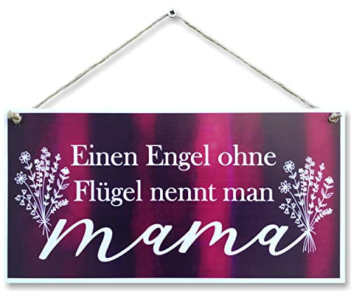 CARISPIBET Eine Engel ohne Flügel nennt man mama Dekorationsschilder im Vintage-Look mit Zitat als Geschenk und Dekoration Mutter Mutti Geburstag 15x30