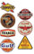 #961 / 7x Aufkleber Vintage Öl Breite je ca. 6,5 cm Oil V8 Tuning KULT Sticker Hotrod Retro Oldtimer STP Pennzoil Racing Shell Rennsport Rallye V8 Ratte Rat Rod Oil Slick