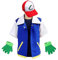 PUYYDS Männer Anime Blaue Jacke Jungen Mädchen Ash Ketchum Cosplay Kostüm für Halloween Frauen Trainer Mütze und Handschuhe Verstellbare Baseballmütze