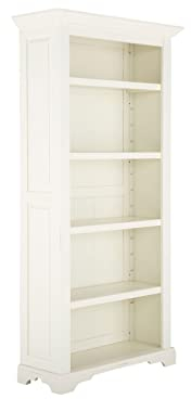 Woodkings® Bücherregal Catana Holz Creme weiß, Standregal antik Vintage Design, rustikales Regal mit 4 Böden im Landhaus Stil Wohnmöbel Büromöbel Küchenregal Pinie-MDF-Mix
