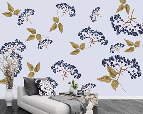 Fototapete 3D Tapete Beeren Heidelbeere Frucht Foto Tapeten Wand Tapeten Vliestapete Modern Wandbilder Wohnzimmer
