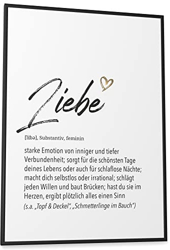 Papierschmiede® Herz Definition: Liebe, A2 fertig gerahmt (Rahmen: Material und Farbe wählbar), Wandbild für Wohnzimmer, Schlafzimmer Wanddeko, Poster Geschenk Geburtstag Jahrestag