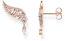Thomas Sabo Damen Ohrstecker Phönix-Flügel in der Farbe Roségold aus 925 Sterlingsilber mit 750 Roségold Veredelung mit Pinkfarbenem Zirkonia, Größe: 16x23mm, H2247-323-9