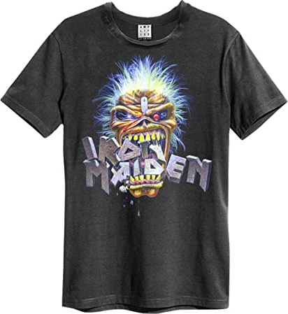 Amplified Unisex Adult Chomp Iron Maiden T-Shirt (XXL) (Charcoal)