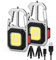Glovios 2PACK COB Schlüsselanhänger-Taschenlampe,Mini Taschenlampe,Wiederaufladbare Notlicht 800 Lumen,Mini LED Arbeitsleuchte,Tragbare Taschenlampe,Mechanikerlicht für Camping,Notfall ((2Pcs+Stand))