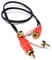 DRUT 50cm short Twin 2 x RCA to RCA Phono Audio Extension Lead Male to Female Cable 1.6ft Black Gold Connectors
