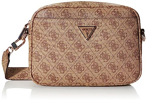 GUESS Damen Meridian Camera Bag, Crossbody-Kamera, Latte-Logo