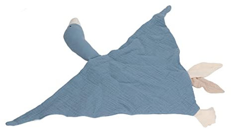 Gans-Sicherheitsdecke, Baumwolle, Atmungsaktiv, Niedlich, Lustig, Weiche Sicherheitsdecke für Kleinkinder für das Schlafzimmer zu Hause (Blau Schwarz)