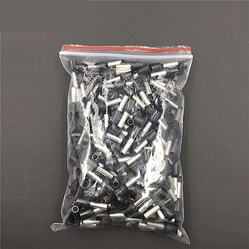 NALsa 1000 Stück E0512 Rohrisolierende isolierte Klemme 0,5 mm2 22 AWG Kabeldrahtverbinder Isolierender Crimp E Schwarz Gelb Blau Rot (Color : Black)