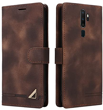OKZone Kompatibel mit Oppo A9 2020/A5 2020/A11X/A11 Hülle, Halterung Standfunktion Kartenfach Wallet Schutzhülle Stoßfest Leder Schutzhülle Handyhülle für Oppo A9 2020/A5 2020/A11X/A11 (Braun)