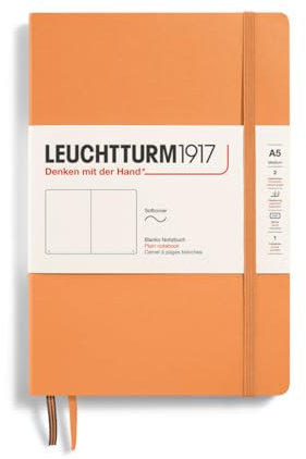LEUCHTTURM1917 369795 Notizbuch Medium (A5), Softcover, 123 nummerierte Seiten, Apricot, blanko
