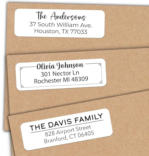 Personalized Return Address Labels - Custom Address Stickers on Sheets (50-1000 Labels) (Black and White)