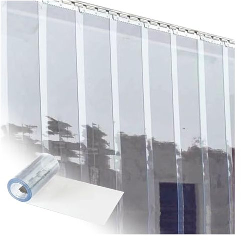 SYFXZZDS Tenda A Strisce di Plastica Trasparente per Porta Kit in PVC Facile da Installare Calda e Antivento (Color: Clear, Size: 90x280cm/35.43x110.24in)