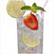 Wallario Glasbild Glas Wasser mit Erdbeeren - 30 x 30 cm Wandbilder Glas in Premium-Qualität: Brillante Farben, freischwebende Optik