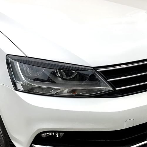 Scheinwerfer-Augenbrauen für Jetta MK6 2010-2018, 2 Stück ABS Auto Scheinwerfer Augenbrauen Augenlid Körper Kit, Auto-Außenverkleidung, Carbon Look