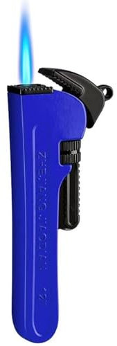 Portable Torch Butane Lighter, Windproof Plier Lighters, Adjustable Jet Flame Refillable Lighters, Special Shape Torch Lighters (Butane Not Included) (Color : Blue)