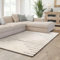 Interiyou Teppich Wohnzimmer Verona - 160x230 cm Creme/Grau - Für Schlafzimmer, Esszimmer, Kinderzimmer - Hochflor mit 3D-Effekt - geometrische Muster - Pflegeleicht