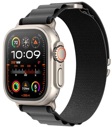 MRAIN-H Patentiert Alpine Loop Kompatibel mit Apple Watch Armband Ultra 2 1 49mm 46mm 45mm 44mm 42mm 41mm 40mm 38mm Damen Herren, Nylon Sport Armbänder für iWatch Series 10 9 8 7 6 5 4 3 SE Ultra 2 1