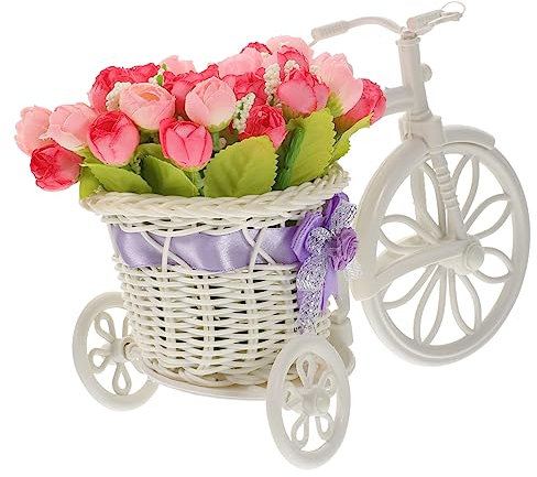 Yardenfun Esclusivo Portafiori A Forma Di Bicicletta - Portafiori Artificiali Per Decorazioni Fioriera Per Bicicletta Elegante Espositore Per Piante Per Casa E Ufficio