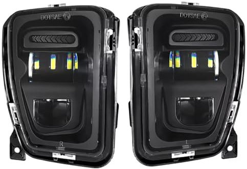 Schwarz,LED Nebelscheinwerfer Fit Für Dodge Ram 1500 2013-2018 Front Stoßstange DRL Fahren Nebelleuchten