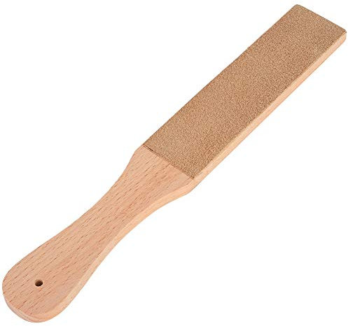 Doppelseitiger Leder-Schleifriemen mit Holzgriff, für Rasiermesser, Rasiermesser, Küchenmesser, mit Holzgriff, 28 X 4 X 15,5 Cm