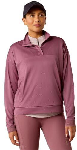 Ariat Women's Breathe 1/2 Zip Sweatshirt, Tulipwood, Medium
