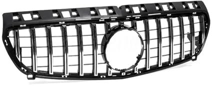 Kühlergrill Kühlergrill Für Benz A-Klasse W176 2013–2015 A180 A200 A250 A45 AMG Grill GT Style Schwarz/Silber Oberes Stoßstangenhaubengitter Auto Frontgrill(Silber)