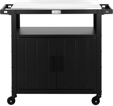 Grill Cart Outdoor with Storage,Black