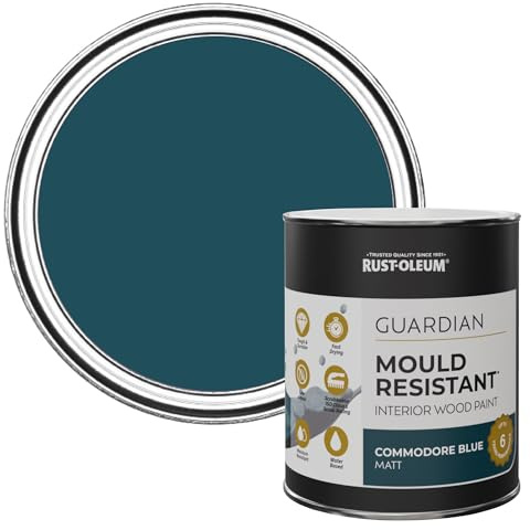 Rust-Oleum Blue Guardian Mould Resistant Interior Wood Paint in Matt Finish - Commodore Blue 750ml