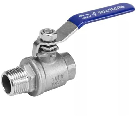 RAMBEX Vanne À Boisseau Sphérique Mâle À Femelle en Acier Inoxydable 304, 1/4 3/8 1/2 3/4 1 1-1/4 1-1/2 2 Interrupteur De Vanne De Tuyau d'eau en Deux Pièces, 1 Pièce(DN40)
