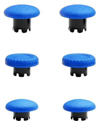 Thumbsticks for PS5 Edge Controller, Thumbsticks Paddles Replacement for PS5 Dualsense Controller, 6 in 1 Accessories Parts for PS5 Dualsense Edge Controller Analog Joystick Repair Kit (Blue)