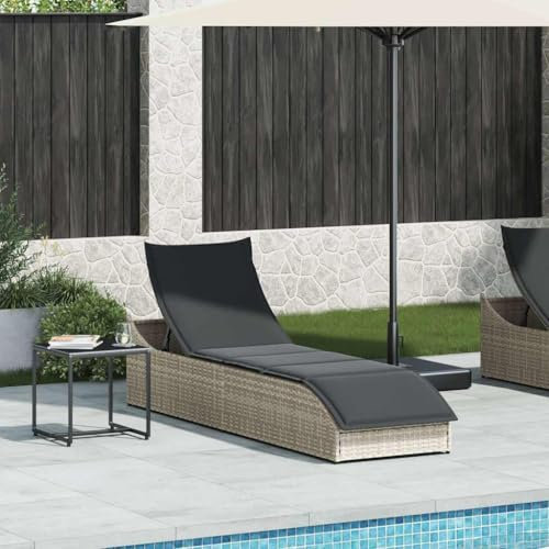 Eleganz Klappliege Garten PE-Rattan mit Pulverbeschichtetem Stahl und Stauraum | Platzsparend & Langlebig | Ideal für Balkon und Terrasse