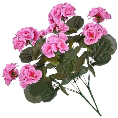 XIAOXIAOYU Kunstblumen | 2er-Set Künstliche Geranien - Verblassungsbeständige Frühlingsdeko Für Wohnzimmer, Terrasse Und Garten