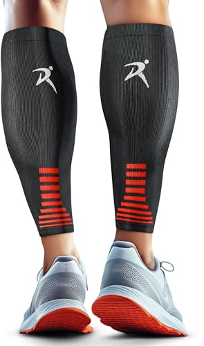 Rymora Calf Compression Sleeves for Men & Women (Ideal for Sports, Running, Shin Splints & More) (One Pair) (Black) (Extra Small) [XS]