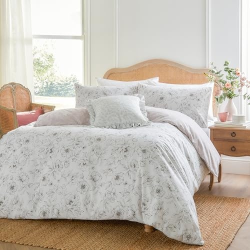 furn. Wylder Nature Bella Duvet Cover Set – Soft Reversible Floral Bedding (Natural - King)