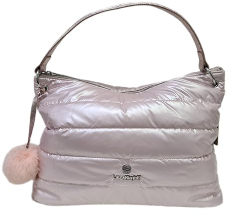 Laura Biagiotti Borsa Piumino, Manico e Tracolla Regolabile Rimovibile in Tessuto Personalizzato, Tasche Interne, Misure 38x14X27 cm LINEA QUESHIRE ART. LB24W-117-4