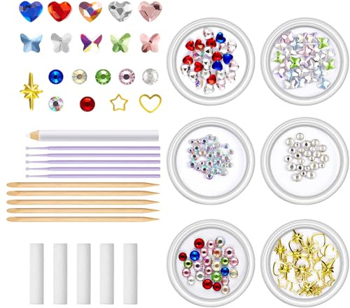 Xinhuju Zahnstein-Set, Kristall-Schmuck-Set für Festivals, Cosplay, Abschlusspartys, Tanzshows, Freizeitausflüge und Hochzeiten
