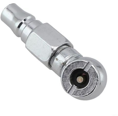 Zilimontt Tyre Inflator Nozzle Attachment, Single or Double Head Dual-Use Air Pump Connector for Cars, Motorcycles and Bicycles, Quick Connect Hand-Operated Inflation(Single Head)