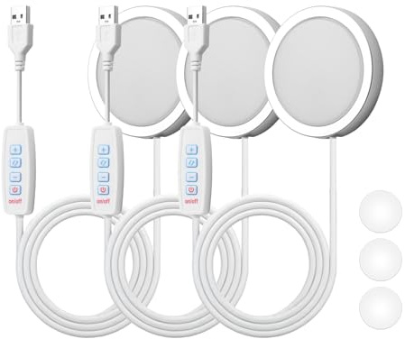 3 Stück LED-Lampenbeleuchtungsset für 3D-Druckermodelle, Kompatibel mit Bambu Lab LED-Beleuchtungsset 001 | 3D-Druck | 3 CCT Einstellbar (Warm/Weiß/Kühl) 5V | USB-betrieben