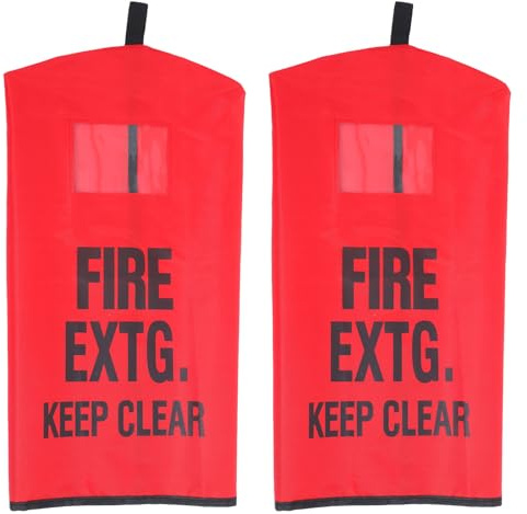 SHINEOFI Lot de 2 housses d'extincteur d'extérieur 6 kg 32 x 58 cm - Manchon de protection antigel étanche avec poche d'inspection pour équipement de sécurité industrielle et domestique