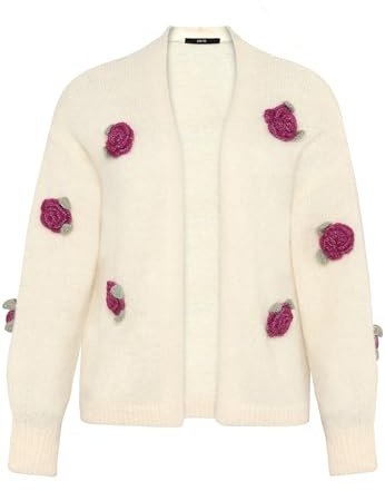 zero Damen Strickjacke mit bunten 3D Blumen